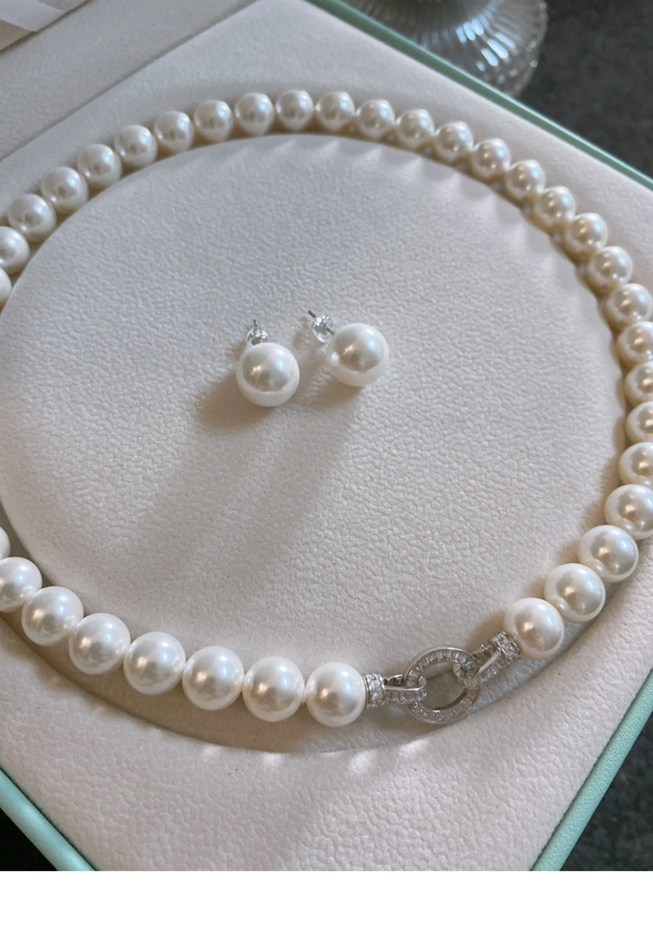 Pearl Trim Chain - ゴージャスなAAAA++9-10mm 10-11mm天然ラウンドアコヤホワイト天然真珠ネックレス18インチ+同じイヤリングセット、925s