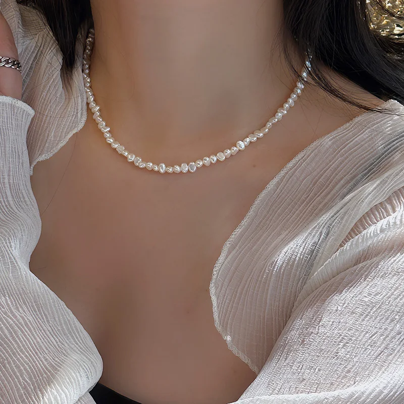Hengsheng 4-5mm バロック淡水パールネックレス - Pearl Trim Chain のレビューと価格
