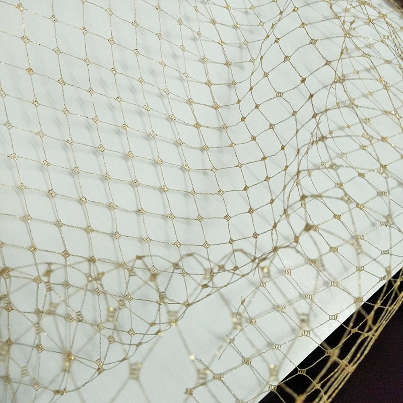 ダイヤモンド格子柄ブラックネット生地マスカレードベール 透明 - Crystal Mesh Fabric のレビューと価格